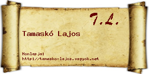 Tamaskó Lajos névjegykártya