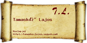 Tamaskó Lajos névjegykártya