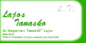 lajos tamasko business card